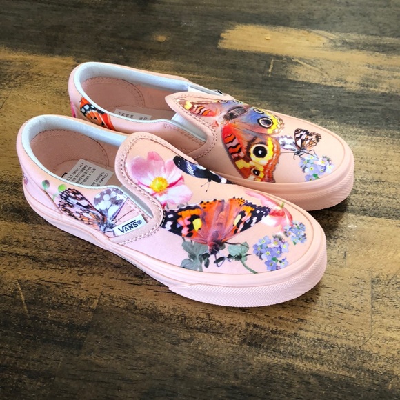 butterfly vans slip ons